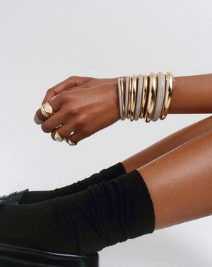 Stunning Pavé Diamond Stackable Gold Cloud Bangle for Effortless Elegance.