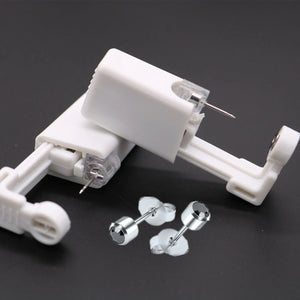 Ear Piercing Kit - Gold/Silver/Black Earring and Cleaning Pad Piercer Tool