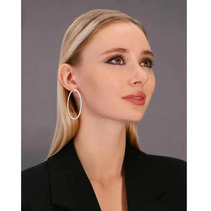 Stunning 14K White Gold 2.06 Carat Diamond Hoop Earrings - Elegance Redefined!.