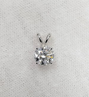 IGI Certified Lab-Grown Diamond Pendant: 14K Gold Basket Setting