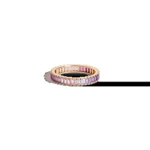 Pink Ombré Baguette Eternity Ring NikNenz™ Premium Gold & Diamonds