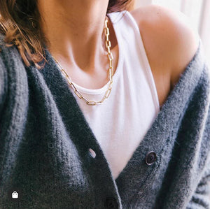 GOLD LONG LINK CHAIN NECKLACE