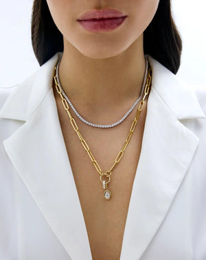 Stunning Long Clique Chain Necklace for Effortless Elegance.