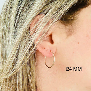 Radiant 14K Gold Filled Minimalist Endless Hoop Earrings - Timeless Versatility!.