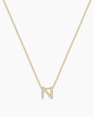 14K Diamond Alphabet Necklace