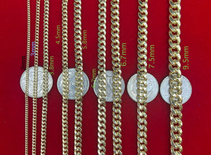 10K Real Gold Miami Cuban Chain Bracelet , 10K Yellow Gold 3-11.5 Mm Men and Women,10K Gold Chain,10K Real Gold Miami Cuban Bracelet