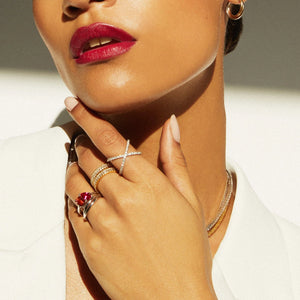 Toi Et Moi Gemstone Classic Ring NikNenz™ Premium Gold & Diamonds
