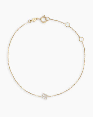14K Diamond Pavé Alphabet Bracelet