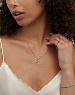 Elegant Diamond Initial Pendant - Personalize Your Style!.
