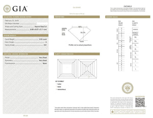 Exquisite 3.05 Carat Asscher Cut Natural Diamond in Whisper Thin® Setting.
