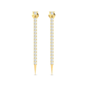 Bridal Drop Diamond Earring, Long Chain Earrings 14K White Gold