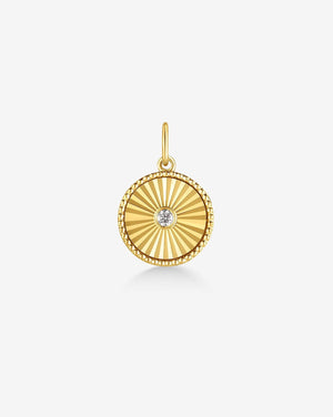 Elegant Fluted Round Diamond Pendant.
