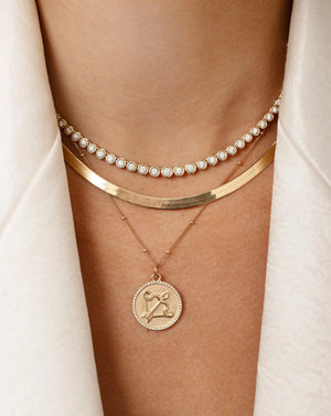 Stunning Graduated Bezel Diamond Tennis Necklace - Elevate Your Elegance.