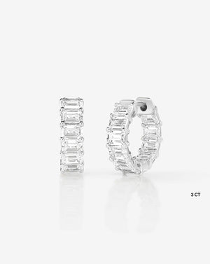 Stunning Emerald Lab Diamond Huggies - Elevate Your Style!.