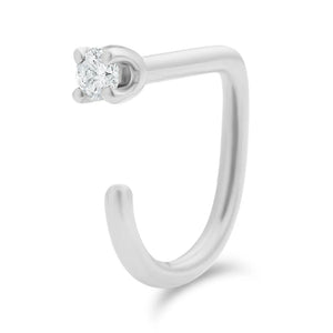 Small Diamond Claw Earring - 14K Solid Gold Huggie Hoop Earring