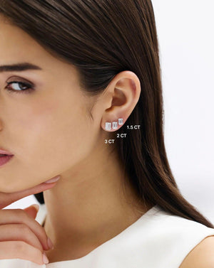 Elegant Emerald Lab Diamond Studs – Timeless Sparkle for Every Occasion.