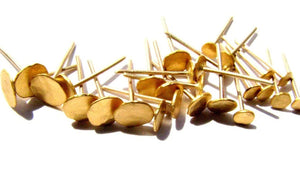 24K Solid Gold Stud Earrings, 5mm Pure Yellow Gold Post Earrings.