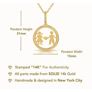 Charming 14K Yellow Gold Heart Pendant Necklace for Boys & Girls