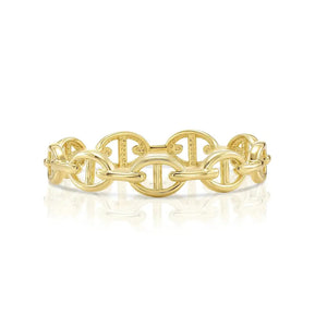 Chic 14K Gold Mariner Chain Link Ring - Nautical Statement for Luxurious Gifts & Everyday Style.