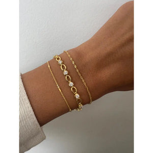 Chic Dainty Bracelet Duo - Minimalist Gold & Silver Delicate Set of 2.