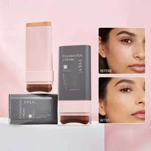 Concealing Foundation Stick 5 Shades with Built-In Brush, Brighten Lightweight and Waterproof Formula Face Contour Stick Makeup