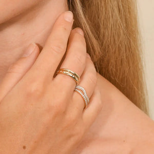 Cosmic Star Band Ring in Gold