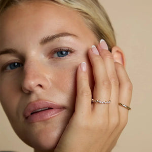 Crystal Scatter Band Ring in Gold
