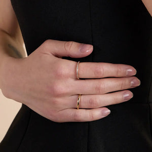 Crystal Stacking Ring in Gold