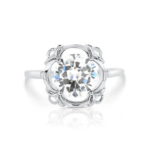 CZ Birthstone Ring, 4 Colors in Sterling Silver
