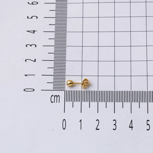 14K Solid Gold Ball Stud Earrings, Yellow Gold Ball Earrings 4Mm, Gold round Ball Stud Sleeper Earrings, Classic Jewelry