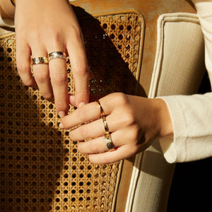 AURATE X MACENNA: Rose Garden Ring NikNenz™ Premium Gold & Diamonds