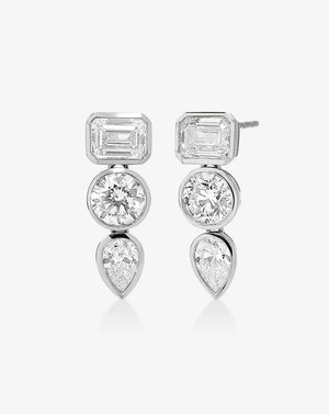 Chic Bezel Mixed Shape Drop Earrings - Elevate Your Style!.