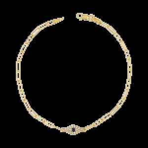 Diamond Evil Eye Paperclip Bracelet