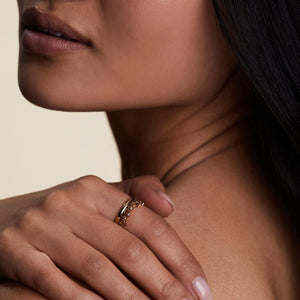 Stunning Gold Sunset Pear Band Ring - Perfect for Every Occasion!.