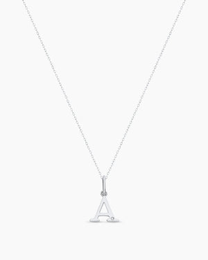 Diamond Vintage Alphabet Charm Necklace