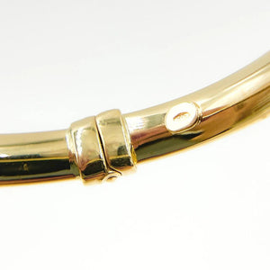 Elegant 14K Solid Gold Hinged Bangle Bracelet - 7 Inch Hollow Smooth Stackable Design.