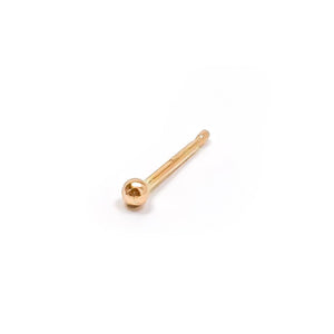 Elegant 14K Solid Gold Tiny Ball Stud Earrings - 1.9mm Minimalist Dot Design.