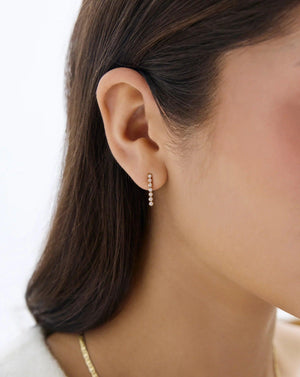 Chic Mini Tennis Drop Earrings for a Touch of Elegance.