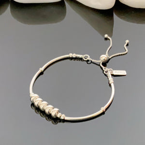 50th Birthday Elegance: Adjustable 925 Sterling Silver Statement Bracelet for Women.