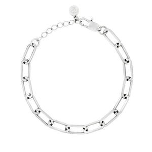 Elegant 18K Gold Paperclip Bracelet - 6mm Large Link Chain, Minimalist Jewelry for Women.