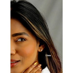 Dainty 10K Solid Gold Minimalist Huggie Hoop Earrings for Everyday Wear