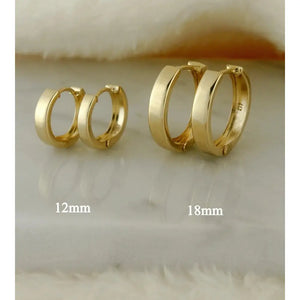 Dainty 10K Solid Gold Minimalist Huggie Hoop Earrings for Everyday Wear