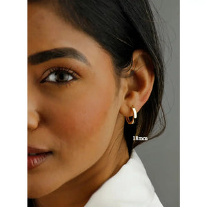 Dainty 10K Solid Gold Minimalist Huggie Hoop Earrings for Everyday Wear