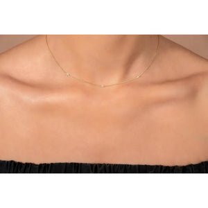 Dainty 14K Gold Diamond Solitaire Necklace – Minimalist Fine Jewelry for Women.
