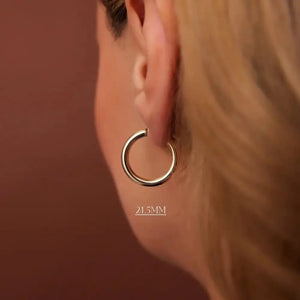 Dainty 14K Gold Hoop Earrings - 3MM Thickness, Available in Small, Medium & Large Sizes, sold as a Pair.