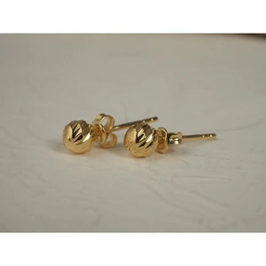 Dainty 14K Solid Gold 5mm Ball Stud Earrings - Everyday Elegance.