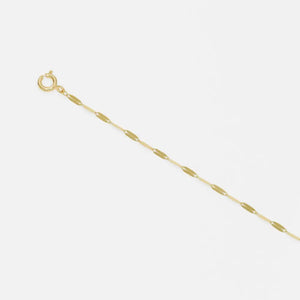 Dainty 14K Solid Gold Adjustable Flat Chain Bracelet - Perfect for Everyday Wear!.