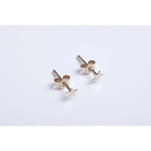 Dainty 14K Solid Gold Star Earrings - Celestial Minimalist Jewelry Elegance.