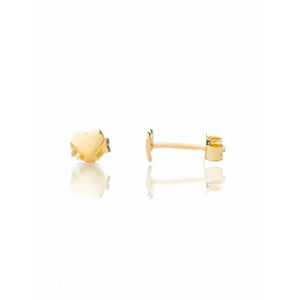 Dainty 925 Sterling Silver & 14K Gold Small Heart Stud Earrings - Perfect Gift of Luck!.
