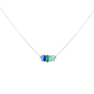 Dainty Aqua Sea Glass Bracelet in Sterling Silver - Perfect Beach-Inspired Jewelry Gift.
